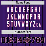Custom Purple Black Stripe Fashion Sleeves Gradient Authentic Baseball Jersey