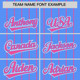 Custom Powder Blue Pink Stripe Fashion Sleeves Gradient Authentic Baseball Jersey