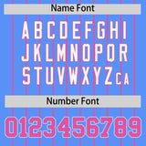 Custom Powder Blue Pink Stripe Fashion Sleeves Gradient Authentic Baseball Jersey