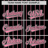 Custom Black Light Pink Stripe Fashion Sleeves Gradient Authentic Baseball Jersey