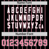 Custom Black Light Pink Stripe Fashion Sleeves Gradient Authentic Baseball Jersey