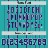 Custom Aqua Purple Stripe Fashion Sleeves Gradient Authentic Baseball Jersey