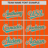 Custom Orange Aqua Stripe Fashion Sleeves Gradient Authentic Baseball Jersey