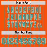 Custom Orange Aqua Stripe Fashion Sleeves Gradient Authentic Baseball Jersey