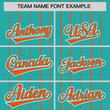 Custom Aqua Orange Stripe Fashion Sleeves Gradient Authentic Baseball Jersey