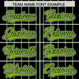 Custom Black Neon Green Stripe Fashion Sleeves Gradient Authentic Baseball Jersey