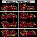 Custom Black Crimson Stripe Fashion Sleeves Gradient Authentic Baseball Jersey