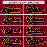 Custom Crimson Black Stripe Fashion Sleeves Gradient Authentic Baseball Jersey