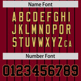 Custom Crimson Black Stripe Fashion Sleeves Gradient Authentic Baseball Jersey