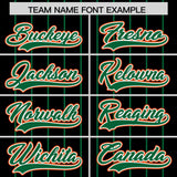 Custom Black Kelly Green Stripe Fashion Sleeves Gradient Authentic Baseball Jersey