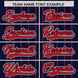 Custom Navy Red Stripe Fashion Sleeves Gradient Authentic Baseball Jersey