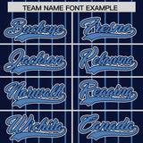 Custom Navy Light Blue Stripe Fashion Sleeves Gradient Authentic Baseball Jersey