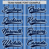 Custom Light Blue Navy Stripe Fashion Sleeves Gradient Authentic Baseball Jersey