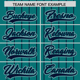 Custom Aqua Navy Stripe Fashion Sleeves Gradient Authentic Baseball Jersey