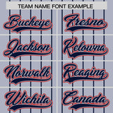 Custom Silver Navy Stripe Fashion Sleeves Gradient Authentic Baseball Jersey