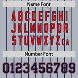 Custom Silver Navy Stripe Fashion Sleeves Gradient Authentic Baseball Jersey