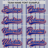 Custom Navy Royal Stripe Fashion Sleeves Gradient Authentic Baseball Jersey