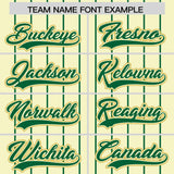 Custom Cream Kelly Green Stripe Fashion Sleeves Gradient Authentic Baseball Jersey
