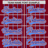 Custom Crimson Powder Blue Stripe Fashion Sleeves Gradient Authentic Baseball Jersey