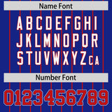 Custom Royal Red Stripe Fashion Sleeves Gradient Authentic Baseball Jersey