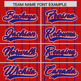 Custom Red Royal Stripe Fashion Sleeves Gradient Authentic Baseball Jersey