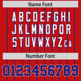 Custom Red Royal Stripe Fashion Sleeves Gradient Authentic Baseball Jersey