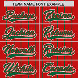 Custom Red Kelly Green Stripe Fashion Sleeves Gradient Authentic Baseball Jersey
