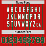 Custom Red Kelly Green Stripe Fashion Sleeves Gradient Authentic Baseball Jersey