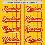 Custom Gold Red Stripe Fashion Sleeves Gradient Authentic Baseball Jersey