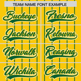 Custom Gold Kelly Green Stripe Fashion Sleeves Gradient Authentic Baseball Jersey