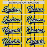 Custom Gold Navy Stripe Fashion Sleeves Gradient Authentic Baseball Jersey