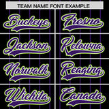 Custom Black Purple Stripe Fashion Sleeves Gradient Authentic Baseball Jersey