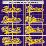 Custom Purple Gold Stripe Fashion Sleeves Gradient Authentic Baseball Jersey