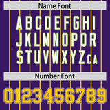 Custom Purple Gold Stripe Fashion Sleeves Gradient Authentic Baseball Jersey