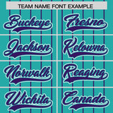 Custom Aqua Purple Stripe Fashion Sleeves Gradient Authentic Baseball Jersey