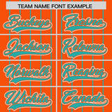 Custom Orange Aqua Stripe Fashion Sleeves Gradient Authentic Baseball Jersey