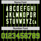 Custom Black Neon Green Stripe Fashion Sleeves Gradient Authentic Baseball Jersey