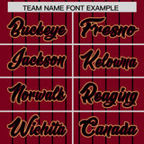 Custom Crimson Black Stripe Fashion Sleeves Gradient Authentic Baseball Jersey