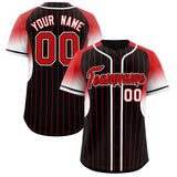 Custom Black Red Stripe Fashion Sleeves Gradient Authentic Baseball Jersey
