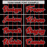 Custom Black Red Stripe Fashion Sleeves Gradient Authentic Baseball Jersey