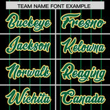 Custom Black Kelly Green Stripe Fashion Sleeves Gradient Authentic Baseball Jersey