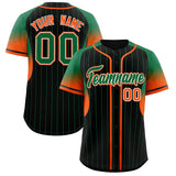 Custom Black Kelly Green Stripe Fashion Sleeves Gradient Authentic Baseball Jersey