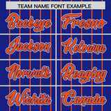 Custom Royal Orange Stripe Fashion Sleeves Gradient Authentic Baseball Jersey