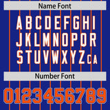 Custom Royal Orange Stripe Fashion Sleeves Gradient Authentic Baseball Jersey