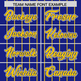 Custom Royal Gold Stripe Fashion Sleeves Gradient Authentic Baseball Jersey