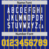 Custom Royal Gold Stripe Fashion Sleeves Gradient Authentic Baseball Jersey