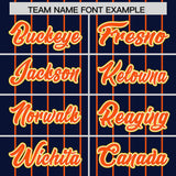 Custom Navy Orange Stripe Fashion Sleeves Gradient Authentic Baseball Jersey