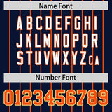 Custom Navy Orange Stripe Fashion Sleeves Gradient Authentic Baseball Jersey