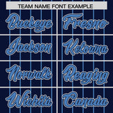 Custom Navy Light Blue Stripe Fashion Sleeves Gradient Authentic Baseball Jersey