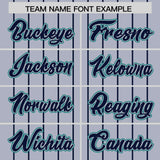 Custom Silver Navy Stripe Fashion Sleeves Gradient Authentic Baseball Jersey